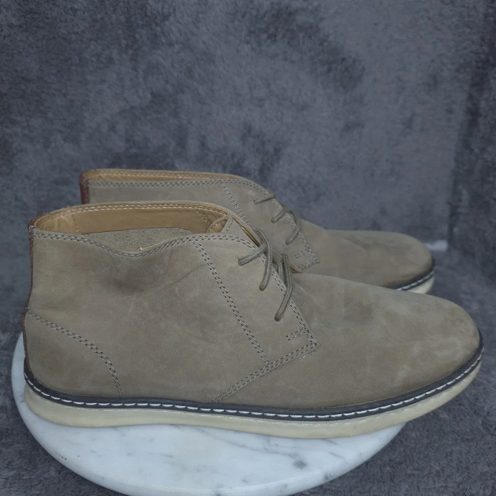 Johnston & Murphy Boots Boys Size 7 Beige Chukka Shoes Leather Casual 28-3857